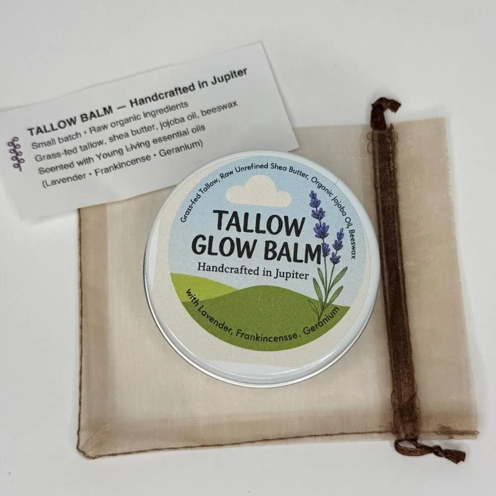 Organic Handcrafted TALLOW GLOW BALM 4 oz Grass-Fed Tallow Lavender Frankincense - Picture 5 of 5